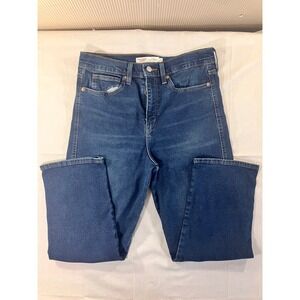 Levi Strauss Signature‎ High Rise Straight Dark Wash Denim Jeans Womens Size 10